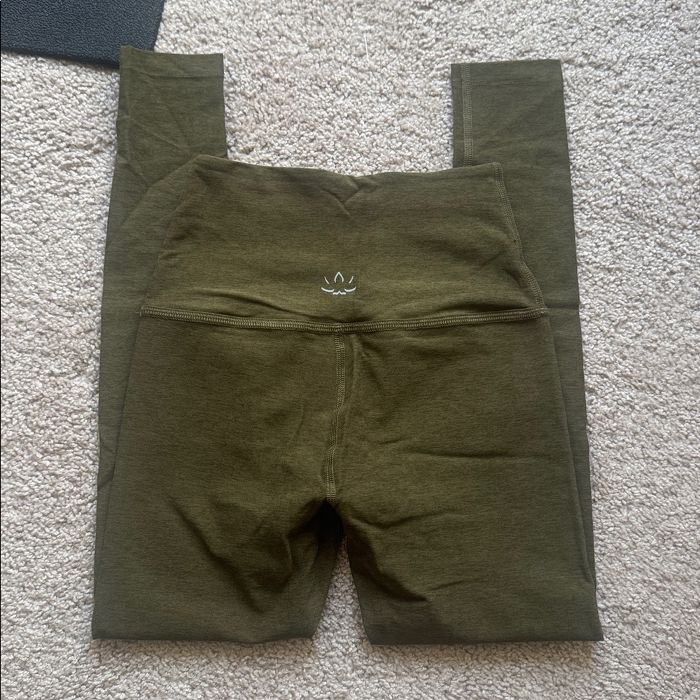 Deep Olive Green Spacedye Caught in the Midi High Waist Leggings - Picture 3 of 5